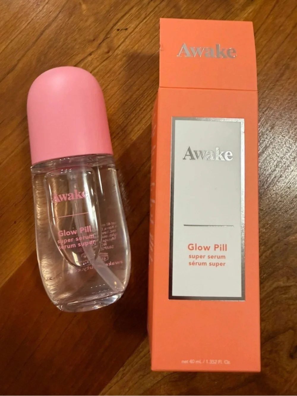 Awake Glow Pill Super Serum — Pink & Coral Packaging